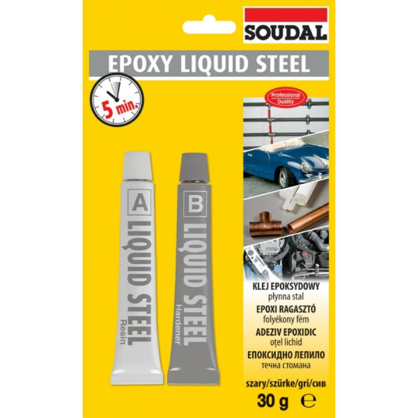 Soudal Epoxy Liquid Steel ragasztó 2x15g